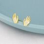 Sterling Silver Pair Of Hand Stud Earrings, thumbnail 3 of 12