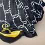 Rope And Anchor Print Scarf In Black, thumbnail 4 of 4