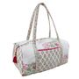 Block Printed Pink And Mint Floral Bird Quilted Duffle Bag, thumbnail 7 of 9