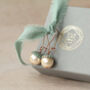 Verdigris Pearl Acorn Earrings, thumbnail 8 of 12