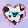 Personalised Retro Heart Iced Biscuit In Cow, thumbnail 1 of 5