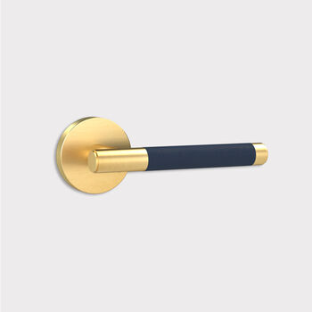 Solid Brass Lever Door Handles With Leather, 12 of 12