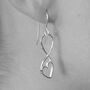 Outline Heart Sterling Silver Drop Earrings, thumbnail 5 of 11