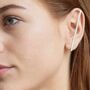 Sterling Silver Bar Ear Cuff Stud Earring, thumbnail 4 of 7