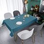 Blue Wrinkle Free Rectangular Teal Table Cloth, thumbnail 1 of 7