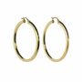 Khaleesi Squared Hooped Earrings, Gold, thumbnail 2 of 2