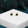 Sterling Silver Trillion Cut Black Cz Stud Earrings, thumbnail 4 of 11