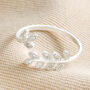 Adjustable Sterling Silver Crystal Fern Ring, thumbnail 8 of 11