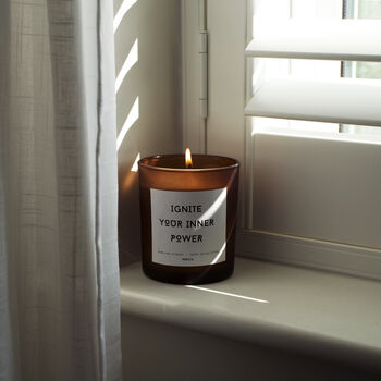 Amber/White Frosted Glass Empowering Candle Set Of Two, 2 of 6