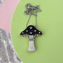 Black And Silver Toadstool Necklace, thumbnail 1 of 4