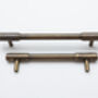 Solid Antique Brass Kitchen Pull Handles Round Ends, thumbnail 3 of 6