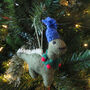 Handmade Felt Christmas Cosy Dinosaur Decoration, thumbnail 3 of 5