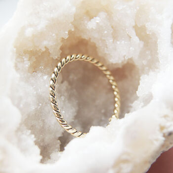 9ct Gold Twisted Rope Stacking Ring By Abigail Jewellery