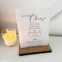 Classic Personalised Wedding Cheese Sign Opaque Acrylic, thumbnail 1 of 5