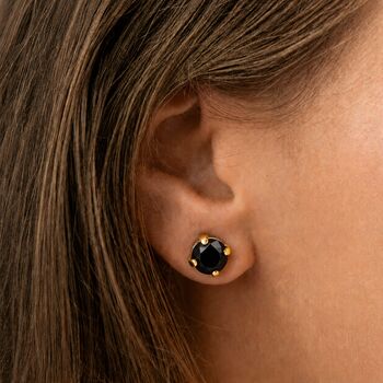 Black Swarovski Crystal Stud Earrings, 5 of 6