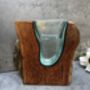 18cm Molten Glass Wedge Vase On Teak Root Flower Holder, thumbnail 11 of 12