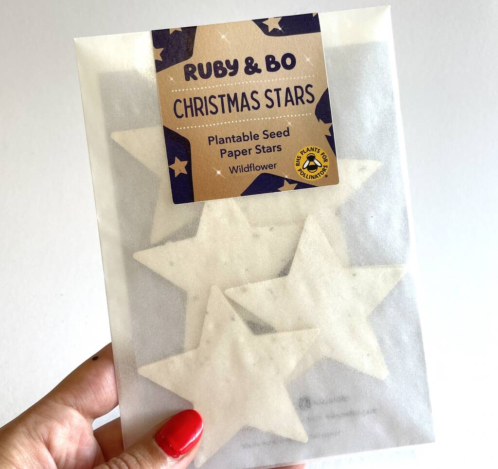 Christmas Star Plantable Seed Paper Stars, 1 of 8