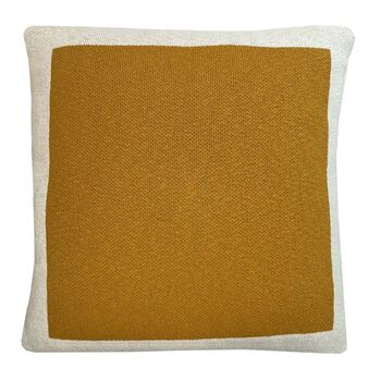 Solid Knitted Poster Cushion Sunset Yellow, 3 of 5