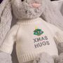 Medium Bashful Bunny Toy With Xmas Hugs Jumper, thumbnail 2 of 7