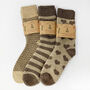 Christmas Cosy Neutral Coffee And Cream Coloured Socks With Personalised Label, Warm Socks, Thick Socks, Cosy Socks, thumbnail 3 of 5