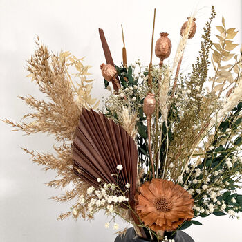 Protea Ruscus Flower Bouquet With Poppy Seedheads, 4 of 4