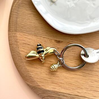 Gold And Black Bee And Honey Keyring, 2 of 3