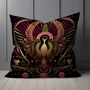 Celestial Aviary Art Deco Phoenix Poly Linen Cushion, thumbnail 5 of 6