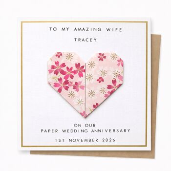 Personalised Origami Paper 1st Anniversary Card, 3 of 8