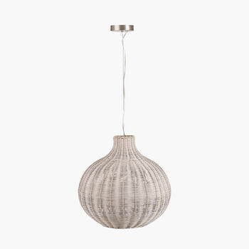 Grey Wash Rattan Pendant Ceiling Light, 3 of 8