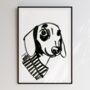 Dachschund Lover Monochrome Dog Print, thumbnail 3 of 8