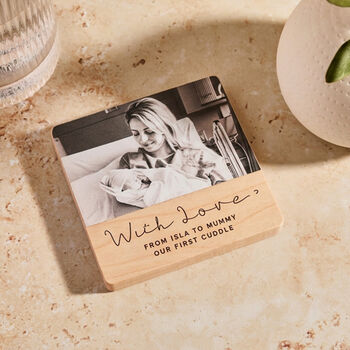 Personalised Wooden Photo Coaster With Love, 2 of 6