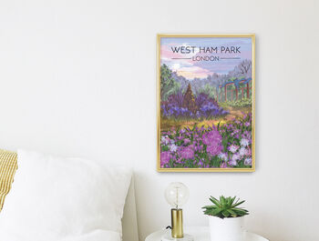 West Ham Park London Travel Poster Art Print, 2 of 8