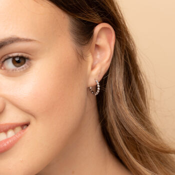 Small Bubble Huggie Hoop Earrings, 3 of 6