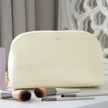 Valentines Gift Personalised Leather Cosmetic Bag, 2 of 12