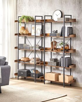 Five Tier Bookcase With Spacious Storage Shelves, 3 of 9