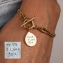 Personalised Handwriting T Bar Bracelet With Rope Chain, thumbnail 1 of 9
