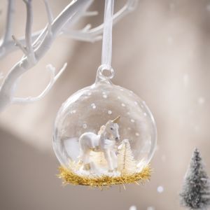 Unicorn Glass Bauble By HELLO LOVELY | notonthehighstreet.com