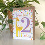 Giraffe 2nd Birthday Card, thumbnail 2 of 3