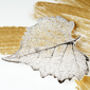 Natural Cottonwood Heart Leaf Gold Or Silver Brooch, thumbnail 6 of 12