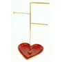 Enamel Heart Brass Jewellery Stand, thumbnail 1 of 8