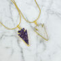 Arrowhead Druzy Necklace – Raw Crystal Healing Jewellery, Gift For Women / Gold Plated, thumbnail 2 of 4