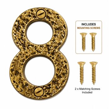 Hammered Brass House Number Plaque, 11 of 12