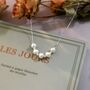 Gaia White Ivory Silver Pearl Row Jewel Gift Necklace, thumbnail 1 of 7