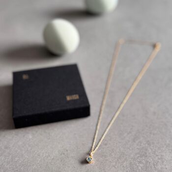 March Birthstone Aquamarine Gold Plated Necklace, 5 of 11