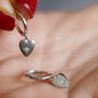 Sterling Silver Crystal Heart Drop Earrings, thumbnail 2 of 10