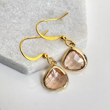 Champagne Crystal Drop Earrings, 4 of 4