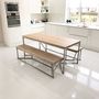Tower Oak Stainless Steel Legs Dining Table, thumbnail 6 of 6