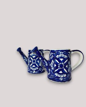 Bold Blue Pottery Ceramic Watering Can/Vase, 4 of 12