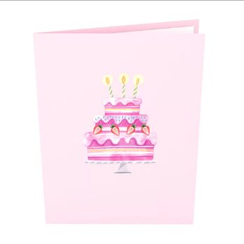 Pop Up 3D Pink Birthday Bear Card, 2 of 4