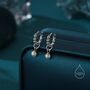 Sterling Silver Tiny Mother Of Pearl Pebble Huggie Hoop Earrings, thumbnail 1 of 11